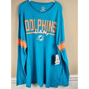 NWT Hands High Mens NFL Miami Dolphins Long Sleeve Shirt Top 2XL